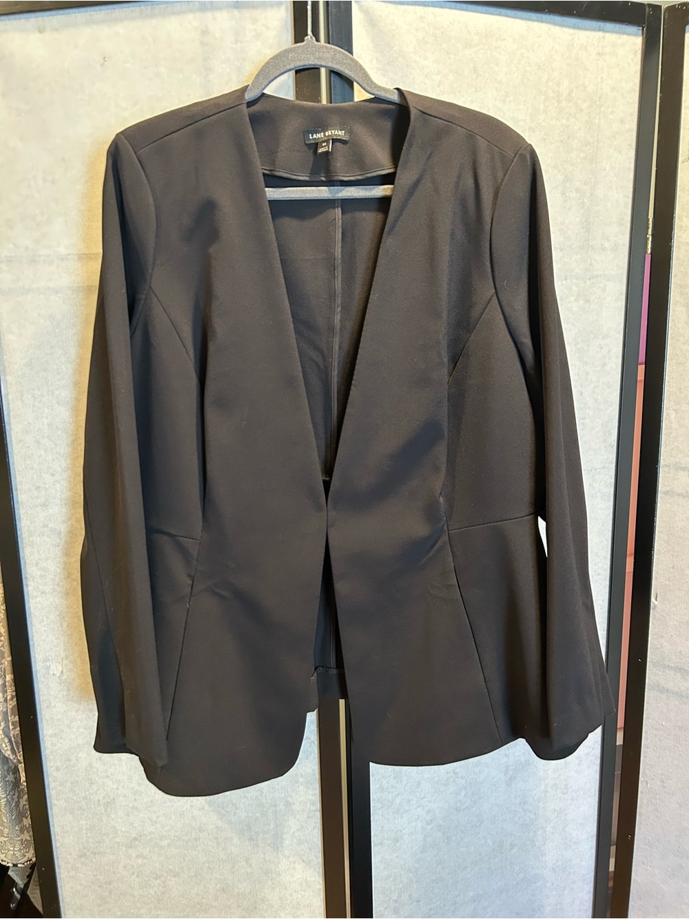 Lane Bryant Black Open-Front Blazer with V-Neckline 18
